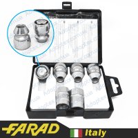 FARAD FLOWERLOCK | Гайки секретки М12x1.25x34 Конус Вращающееся кольцо (Great Wall, Subaru, Suzuki, Niva, Nissan, Infiniti, Matiz) + запасной ключ под 21