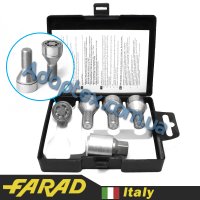 FARAD STARLOCK | Болты секретки М12x1.25x25мм Конус Вращающееся кольцо (Alfa Romeo, Fiat, Lancia, Citroen, Peugeot, Volvo, ВАЗ) Ключ 17