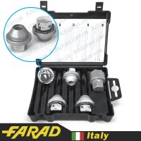 FARAD GALAXYLOCK | Гайки секретки М12х1.5х32 Конус Вращающаяся головка (Chevrolet, Daihatsu, Hyundai, Kia, Mazda) ключ 21