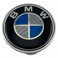 Колпачки на диски BMW (68/65) Белый/Синий