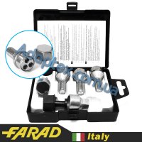 FARAD STIL BULL | Болты секретки М12х1.5х23мм Конус Вращающееся кольцо (BMW, Dacia, Opel, Mini, Smart) Ключ 17 + стальные колпачки