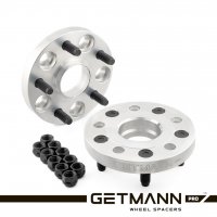 GETMANN | Колёсная проставка-адаптер 20мм PCD 5x120 DIA 64.1 со шпильками 14x1.5 для Acura, Honda, Tesla (Кованый алюминий)