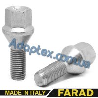 Болт колесный М12x1,5x26мм Конус (BMW, Dacia, Daewoo, Opel, Renault) Цинк Ключ 17 Farad Италия