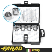 FARAD FLOWERLOCK | Гайки секретки М12x1.5x20 Конус Вращающееся кольцо (Chevrolet, Citroen, Daihatsu, Hyundai, Kia, Mazda, Peugeot, Toyota, Lexus) под железные диски Ключ 21