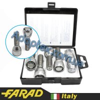 FARAD FLOWERLOCK | Болты секретки М12х1.5х40 Сфера R12 Вращающееся кольцо Mercedes-Benz : Class A (168); C (202, 203); CLC (203); CLK (208, 209); E (124, 210); SL (129); SLK (170, 171); Vaneo (414); 190 (201); 200 (124) 2 ключа