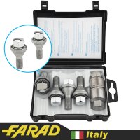 FARAD GALAXYLOCK | Болты секретки М12х1.5х24 Конус Головка с вращением Ключ 17 (2 ключа) Dacia, Daewoo, Opel, Renault