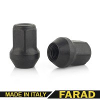 Гайка колесная М12x1,5x33мм Конус Черная Цинк Ключ 19 FARAD (Италия)