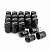 Набор гаек для дисков M12x1,5x35mm Конус Черные Ключ 17 (16+4 секретки) алюминиевые колпачки + 3 ключа