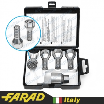 FARAD STARLOCK | Болты секретки М12x1.5x29 Конус Вращающееся кольцо Ключ 17
