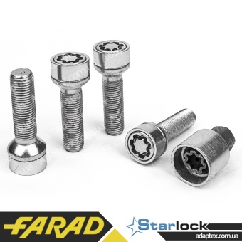FARAD STARLOCK | Болты секретки М14x1.5x35 Сфера R14 Вращающееся кольцо Ключ 17
