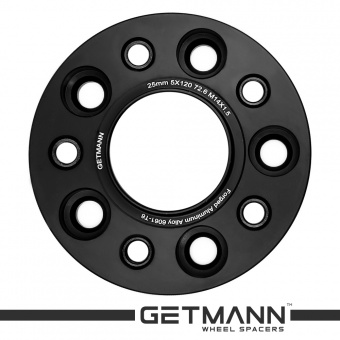 GETMANN | Колесная проставка-адаптер 25мм PCD 5x120 DIA 72.6 с футорками 14x1.5 для BMW X5 E53 (Кованая) под болты 14х1.5