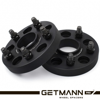 GETMANN | Колесная проставка-адаптер 25мм PCD 5x114.3 DIA 64.1 со шпильками 14x1.5 Кованая (Tesla Model 3; Model Y)
