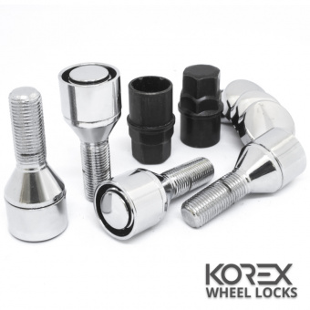 Korex | Болты секретные М14x1.5x28 Конус Вращающееся кольцо Ключ 17-19 (Audi, Seat, Skoda, Mercedes, Volkswagen) неоригинальные диски