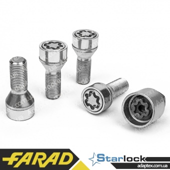 FARAD STARLOCK | Болты секретки М12x1.5x29 Конус Вращающееся кольцо Ключ 17